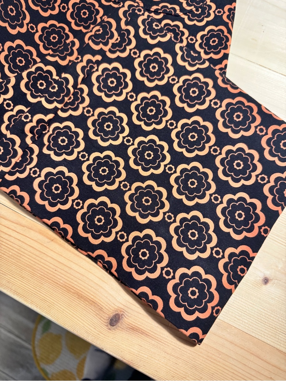 Maeve Black and Orange Retro Floral Wide-Leg Pants - Picture 10 of 10